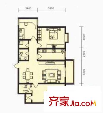 綠港花園戶型圖3室2廳2衛(wèi)1廚