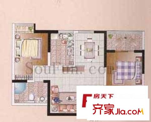 新西藍(lán) 2室 戶型圖