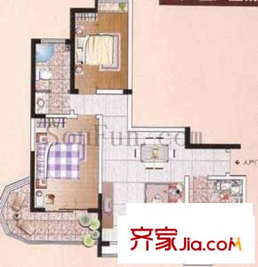 新西藍(lán) 2室 戶型圖