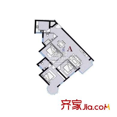 宏林名筑戶型圖A戶型 3室2廳2衛(wèi)1廚