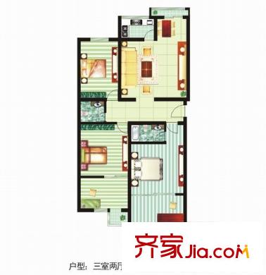 恒大嘉里公館 戶型圖 3室2廳1衛(wèi) 166平方米
