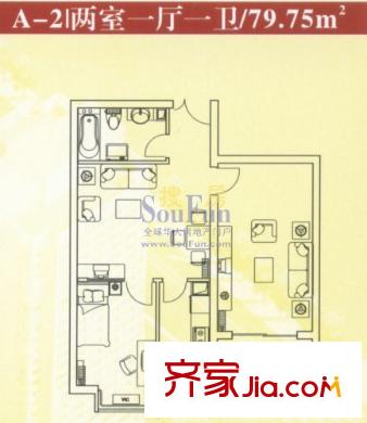 匯林?U家公館A-2戶(hù)型 2室1廳1衛(wèi)1廚