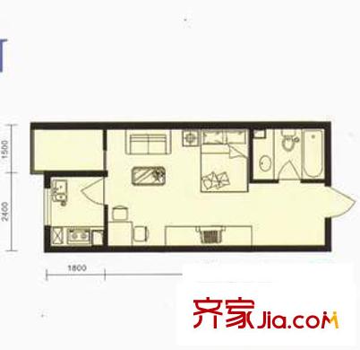 綠港花園戶型圖1室1廳1衛(wèi)1廚