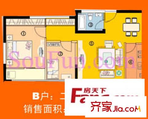 新興港灣 2室 戶型圖