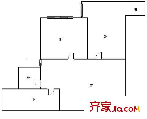 西部京閩茶城 戶型圖 2室2廳1衛(wèi) 