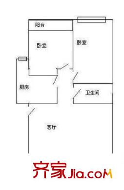 海聯(lián)小區(qū) 2室 戶型圖
