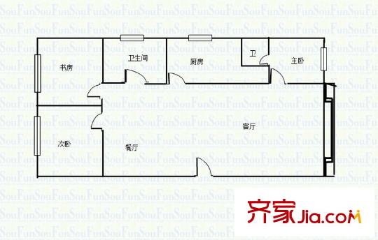 紫薇花園 3室 戶型圖