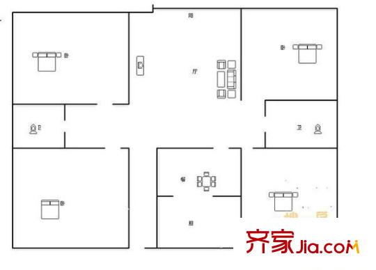 紫薇花園 4室 戶型圖