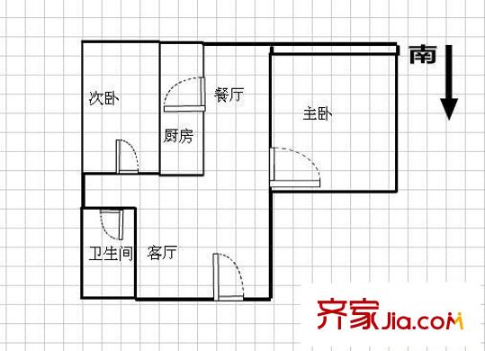 新西藍(lán)一期 2室 戶型圖