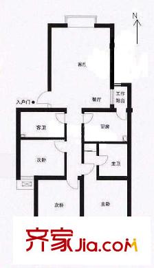新西藍(lán)一期 3室 戶型圖