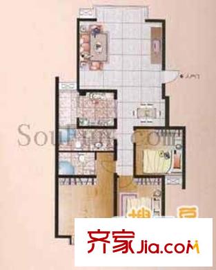 新西藍(lán) 3室 戶型圖