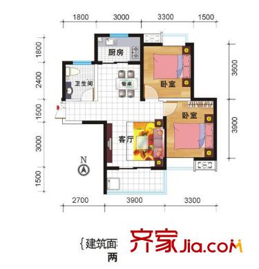 昆明花園戶型圖戶型圖 2室2廳1衛(wèi)1廚