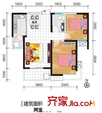 昆明花園戶型圖戶型圖 2室2廳1衛(wèi)1廚