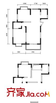 昆明花園戶型圖157平戶型圖 3室2廳2衛(wèi)1廚