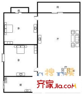 驪馬豪城 3室 戶型圖