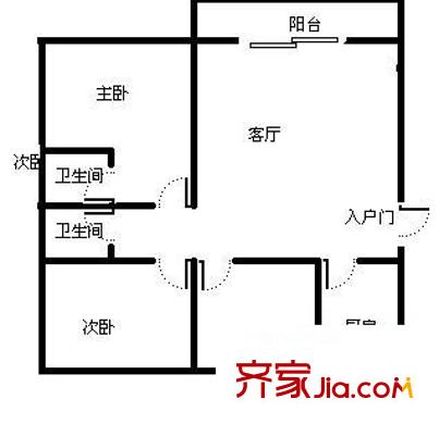 悅明園小區(qū) 3室 戶型圖