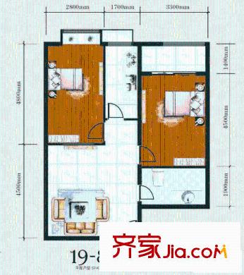 匯林?U家公館19#樓82.29平方米戶(hù)型 2室2廳1衛(wèi)1廚