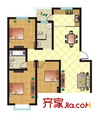 偉豐花園 3室 戶型圖
