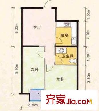 偉豐花園 戶型圖 2室2廳1衛(wèi) 