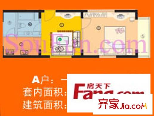 新興港灣 1室 戶型圖