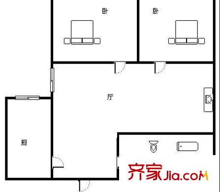 西部京閩茶城 戶型圖 2室2廳1衛(wèi) 
