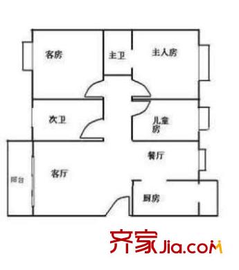 紫薇花園 3室 戶型圖