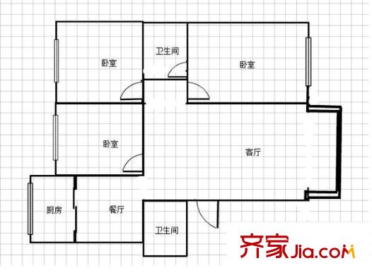 紫薇花園 3室 戶型圖