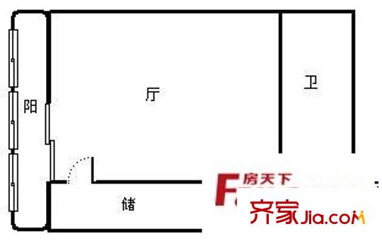 驪馬豪城 1室 戶型圖