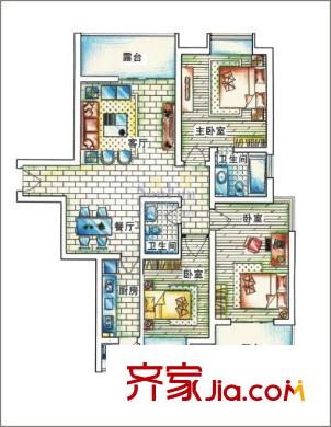 榕青無(wú)界 3室 戶型圖