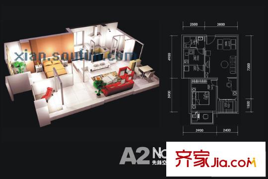 榕青無(wú)界 1室 戶型圖