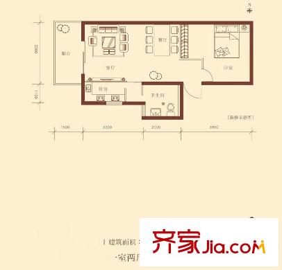 榕青無(wú)界 戶型圖 1室2廳1衛(wèi)