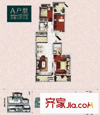  常春藤花園 戶型圖   3室