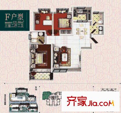  常春藤花園 戶型圖   3室