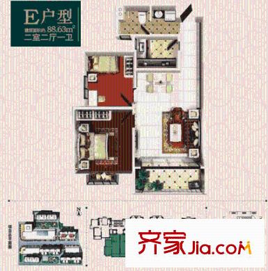  常春藤花園 戶型圖   2室