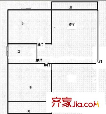 明德怡心居 2室 戶(hù)型圖