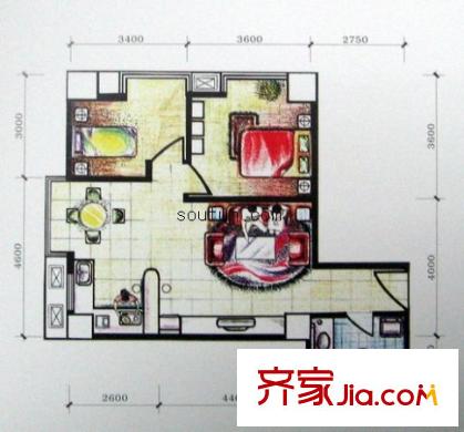 西雅圖翡翠城 2室 戶型圖