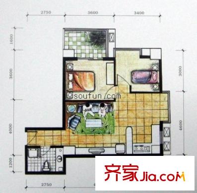 西雅圖翡翠城 2室 戶型圖