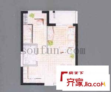 紫薇家天下戶型圖1室2廳1衛(wèi)1廚