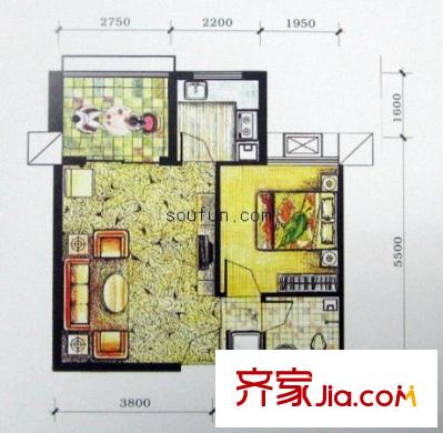 西雅圖翡翠城 2室 戶型圖
