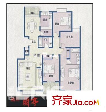 曲江蘭亭 4室 戶型圖