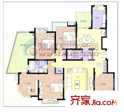 曲江蘭亭 3室 戶型圖