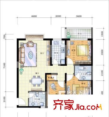 菁華名門 戶型圖 3室2廳2衛(wèi)