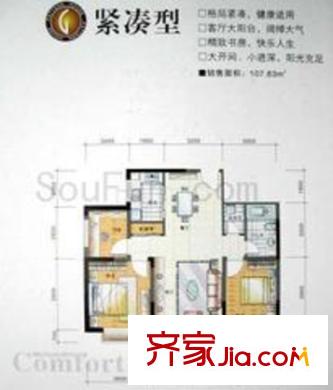 菁華名門戶型圖3室2廳2衛(wèi)1廚