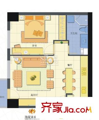  海星未來(lái)城   1室 戶(hù)型圖