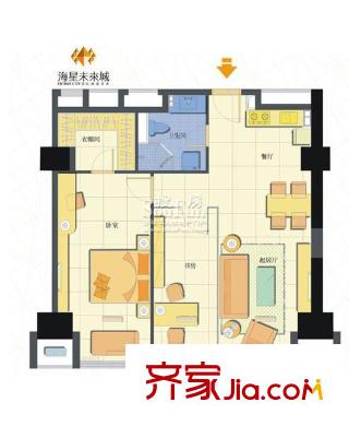 海星未來(lái)城     2室   戶(hù)型圖