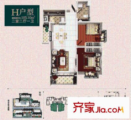  常春藤花園 戶型圖   2室