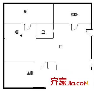 明德門小區(qū) 2室 戶型圖