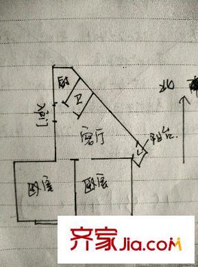 明德門小區(qū) 2室 戶型圖