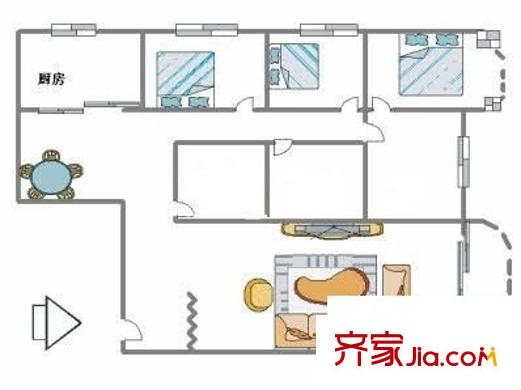錦園小區(qū) 3室 戶型圖