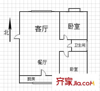 唐園小區(qū) 2室 戶型圖